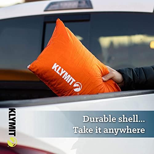 Klymit Drift Camping Pillow, Shredded Memory Foam Travel Pillow with Reversible Cover for Outdoor Use, Large, Orange - Image 3