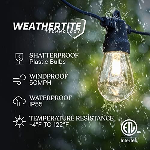 Brightech Ambience Pro USB Powered String Lights - 24 Ft Commercial Grade Waterproof String Lights - Outdoor Shatterproof Patio Lights for Camping, Backyard, Porch - 1.5W LED Warm White Light - Image 4