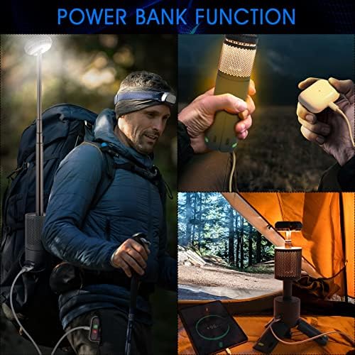 Camping Light Telescopic and Collapsible Night Light Mobile Lighting 10000mAh Battery Built-in Magnetic Road Light & Flash Light for Adventure, Hiking, Camping, Live Streaming (Dark Grey) - Image 6