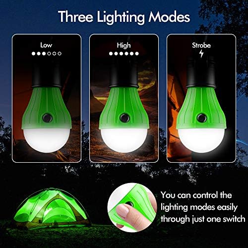 FLY2SKY Tent Lamp 4 Packs Portable LED Tent Light Clip Hook Hurricane Emergency Lights LED Camping Light Bulb Camping Tent Lantern Bulb Camping Equipment for Camping Hiking Backpacking Fishing Outage - Image 3