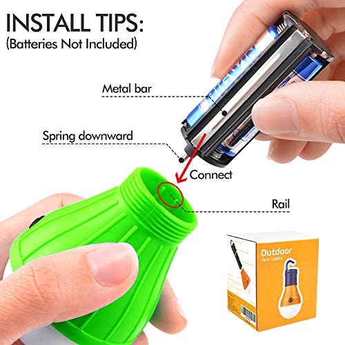 FLY2SKY Tent Lamp 4 Packs Portable LED Tent Light Clip Hook Hurricane Emergency Lights LED Camping Light Bulb Camping Tent Lantern Bulb Camping Equipment for Camping Hiking Backpacking Fishing Outage - Image 7