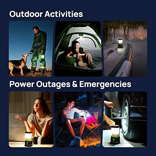 LED Camping Lantern, Consciot Battery Powered Camping Lights, 1000LM, 4 Light Modes, IPX4 Waterproof Tent Lights, Portable Flashlight for Power Outages, Emergency, Hurricane, Hiking, 2-Pack - Image 6