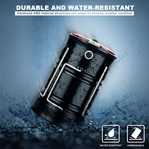 2 Pack Camping Lanterns Camping Accessories USB Rechargeable and Battery Powered 2-in-1 LED Lanterns, Hurricane Lights with Flashlight and Magnet Base for Camping, Hurricane, Hiking, Emergency, Outage - Image 6