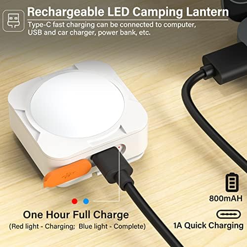 FLY2SKY 2 Pcs White Camping Light Tent Light Portable Rechargeable LED Camping Light Survival Gear Camping Accessories Camping Equipment for Hiking Backpacking Fishing Hurricane Emergency Outage - Image 5