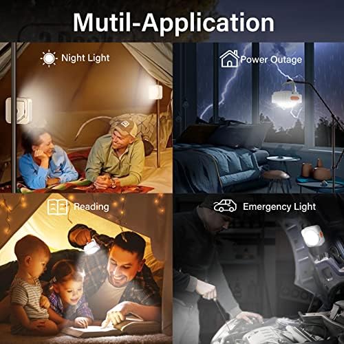 FLY2SKY 2 Pcs White Camping Light Tent Light Portable Rechargeable LED Camping Light Survival Gear Camping Accessories Camping Equipment for Hiking Backpacking Fishing Hurricane Emergency Outage - Image 3