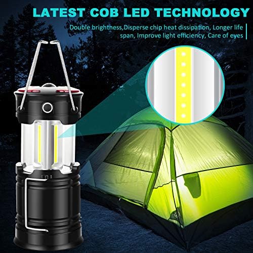 2 Pack Camping Lanterns Camping Accessories USB Rechargeable and Battery Powered 2-in-1 LED Lanterns, Hurricane Lights with Flashlight and Magnet Base for Camping, Hurricane, Hiking, Emergency, Outage - Image 2
