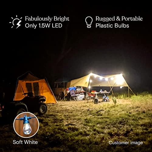 Brightech Ambience Pro USB Powered String Lights - 24 Ft Commercial Grade Waterproof String Lights - Outdoor Shatterproof Patio Lights for Camping, Backyard, Porch - 1.5W LED Warm White Light - Image 3