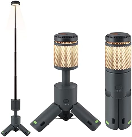 Camping Light Telescopic and Collapsible Night Light Mobile Lighting 10000mAh Battery Built-in Magnetic Road Light & Flash Light for Adventure, Hiking, Camping, Live Streaming (Dark Grey)