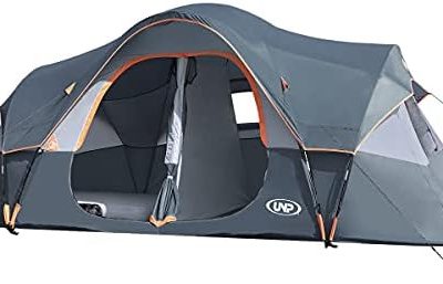 UNP Camping Tent 10-Person-Family Tents, Parties, Music Festival Tent, Big, Easy Up, 5 Large Mesh Windows, Double Layer, 2 Room, Waterproof, Weather Resistant, 18ft x 9ft x78in