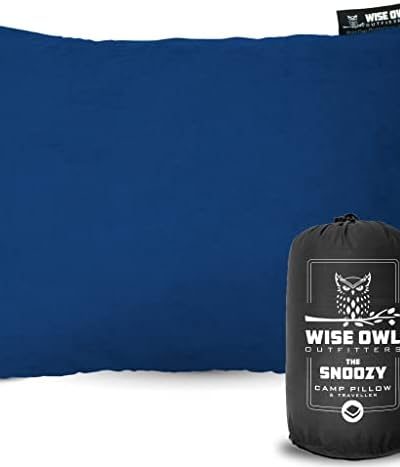 Wise Owl Outfitters Memory Foam Pillow - Travel Pillow, Camping and Travel Accessories - Compressible Camping Pillow - Blue, Small (Pack of 1)